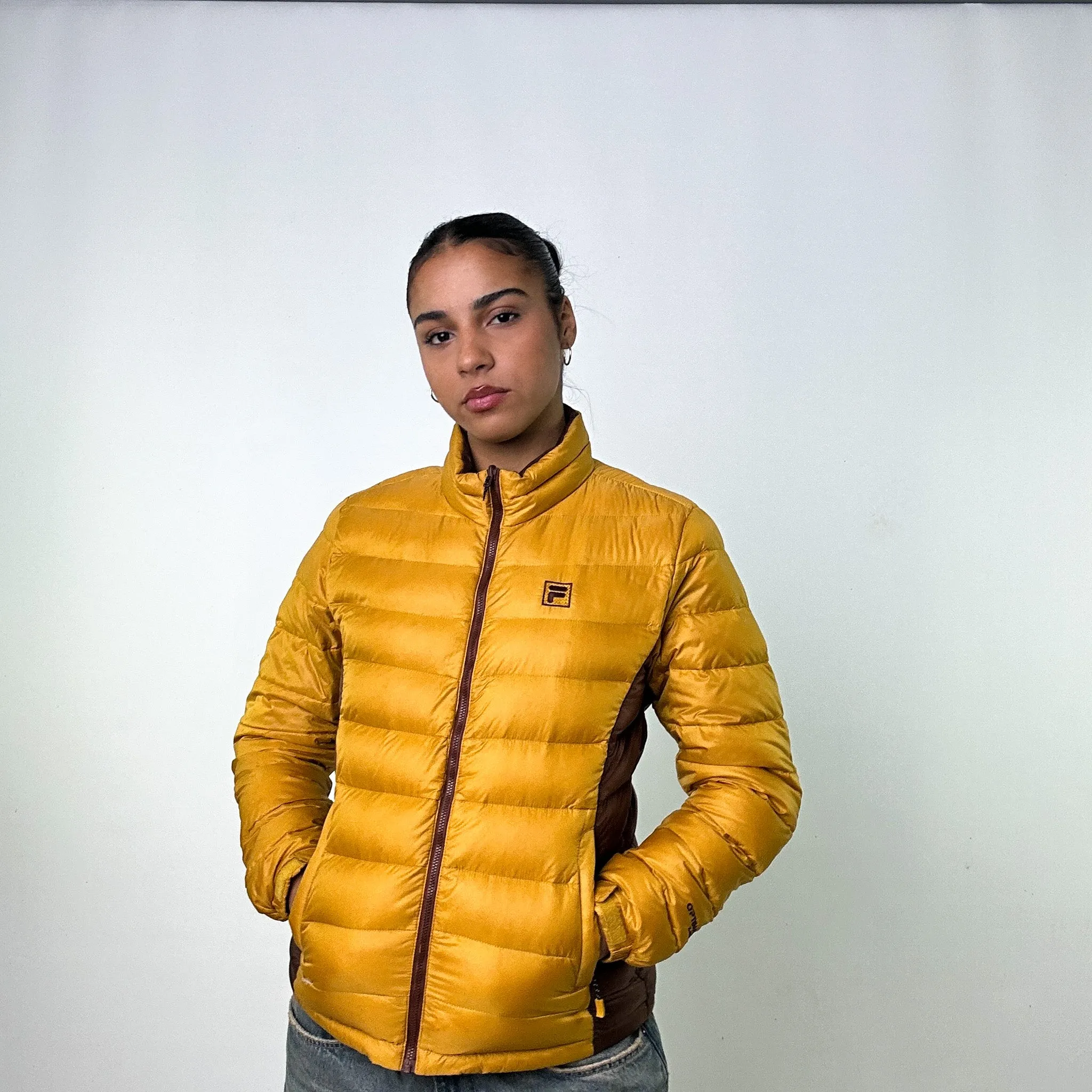 Yellow 90s FILA Puffer Jacket Coat (L)