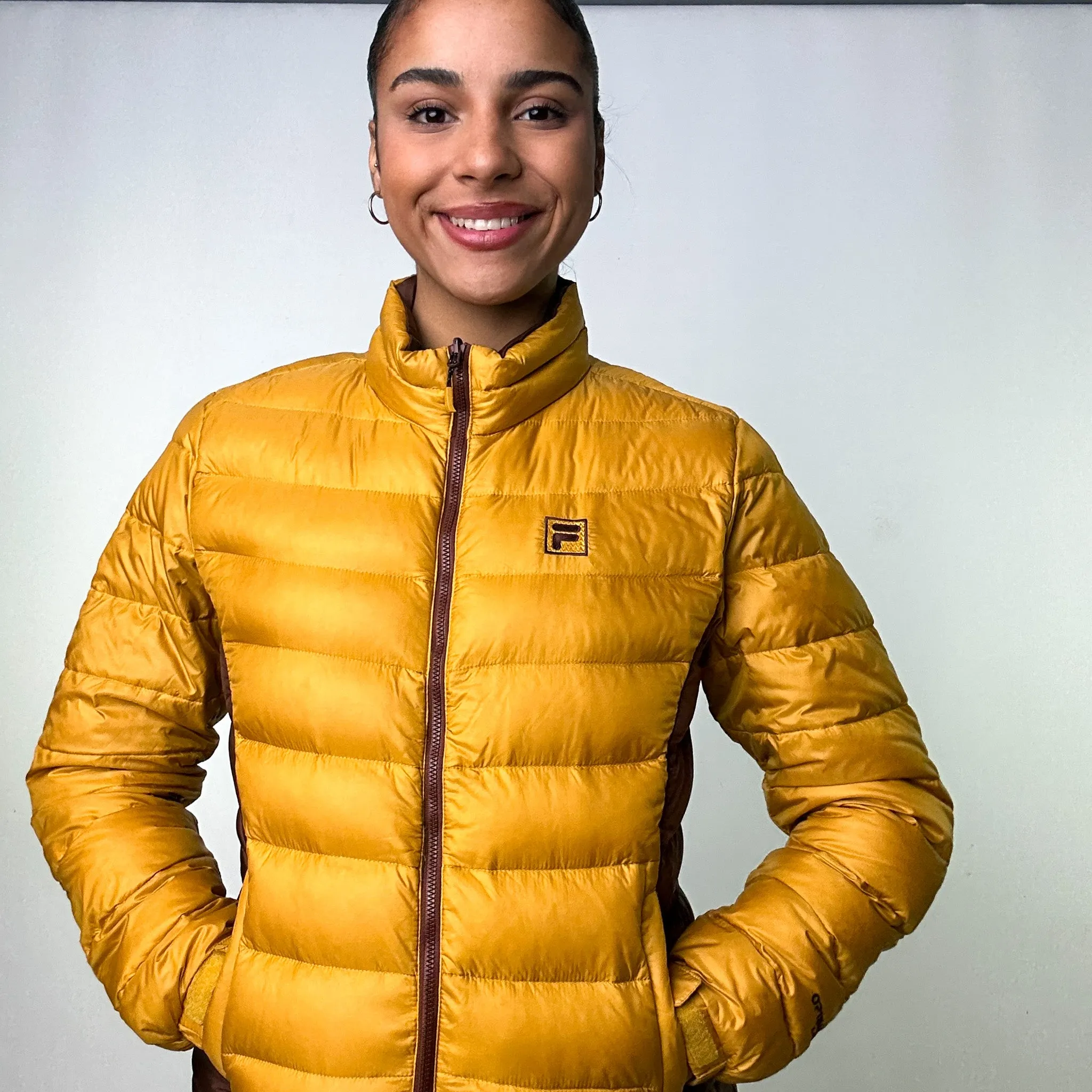 Yellow 90s FILA Puffer Jacket Coat (L)