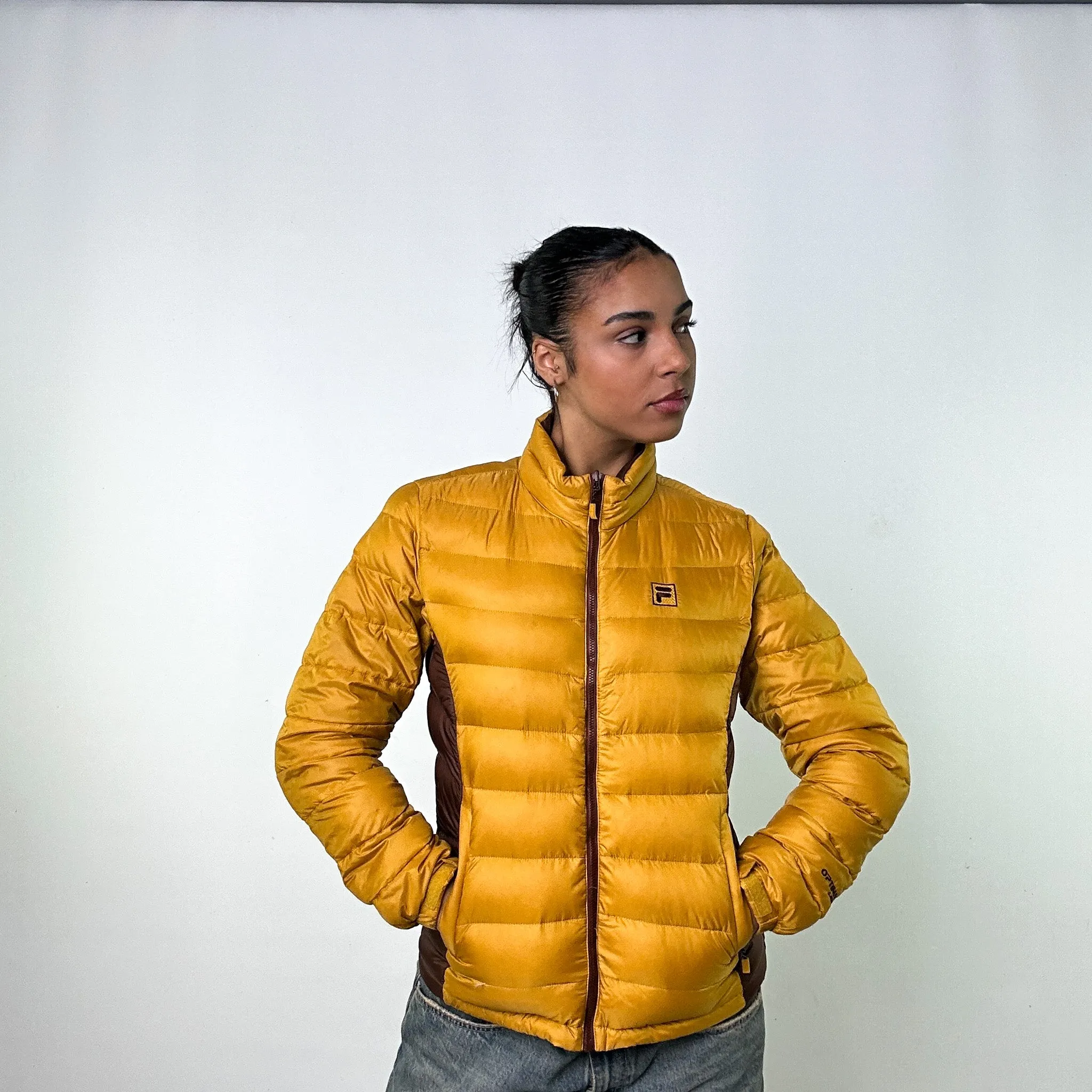 Yellow 90s FILA Puffer Jacket Coat (L)