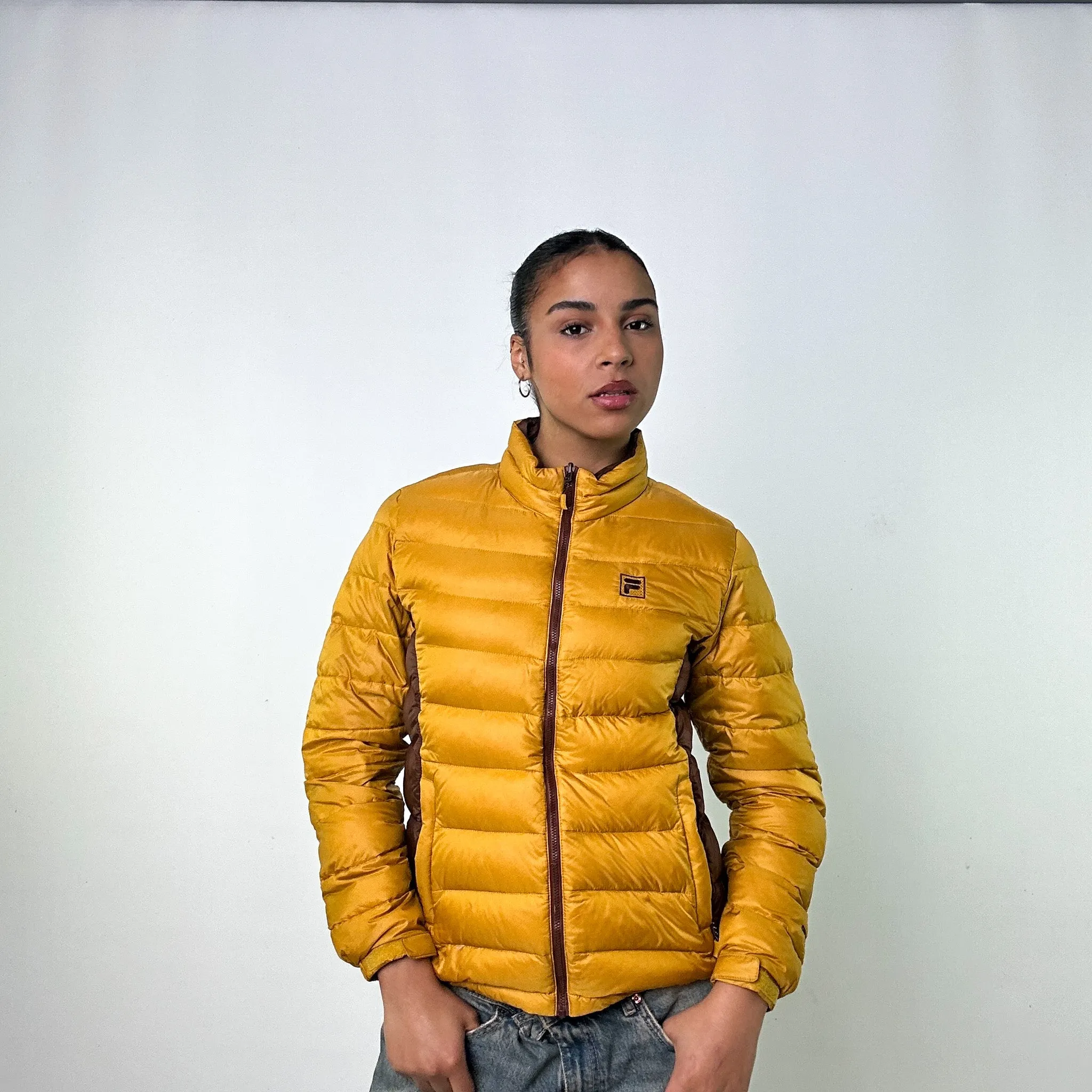 Yellow 90s FILA Puffer Jacket Coat (L)