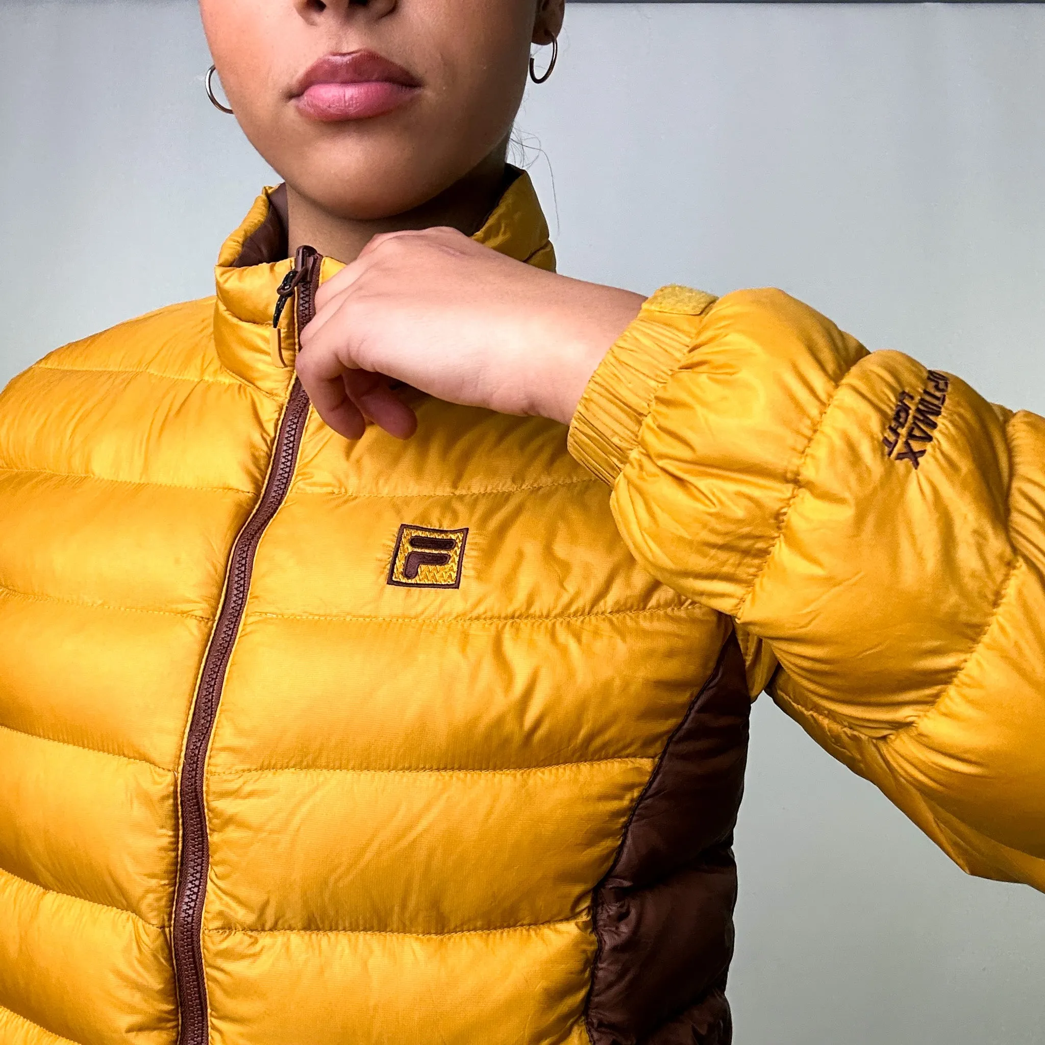 Yellow 90s FILA Puffer Jacket Coat (L)