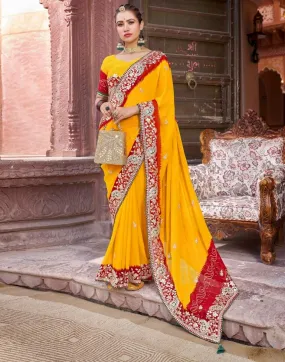 Yellow Georgette Printed Sarees