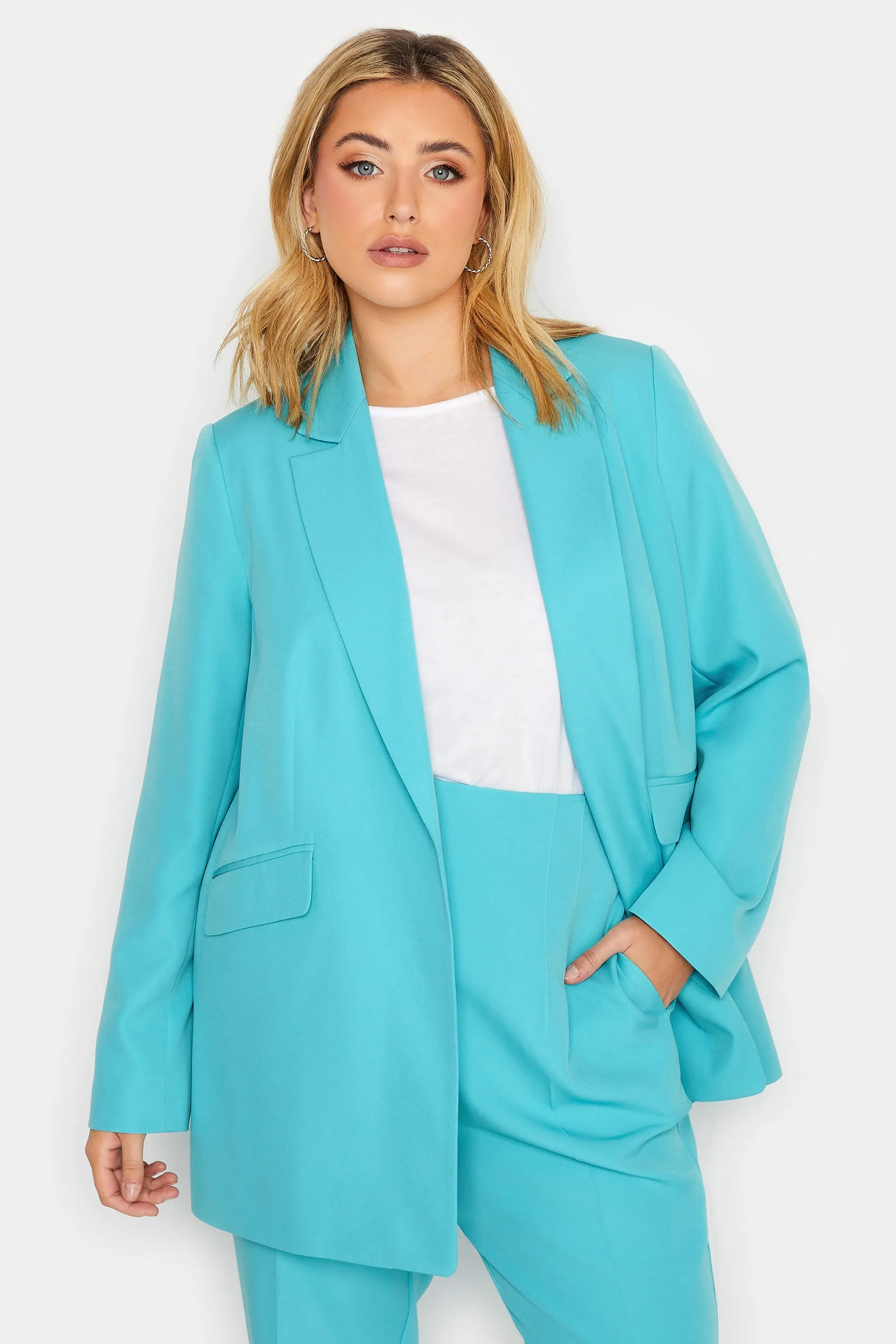 YOURS Curve Bright Blue Blazer