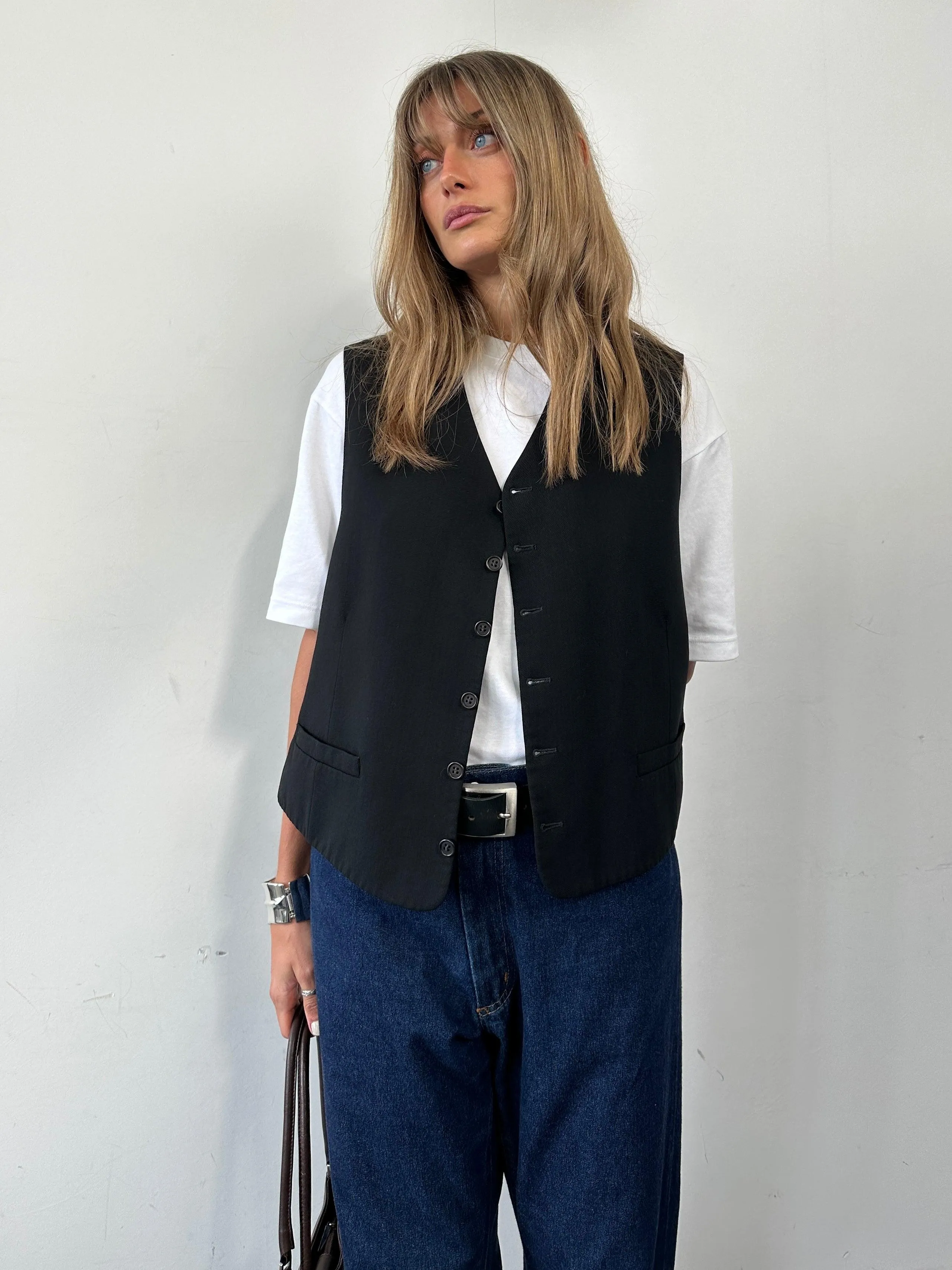 Yves Saint Laurent Pure Wool Tailored Waistcoat - 42R/L