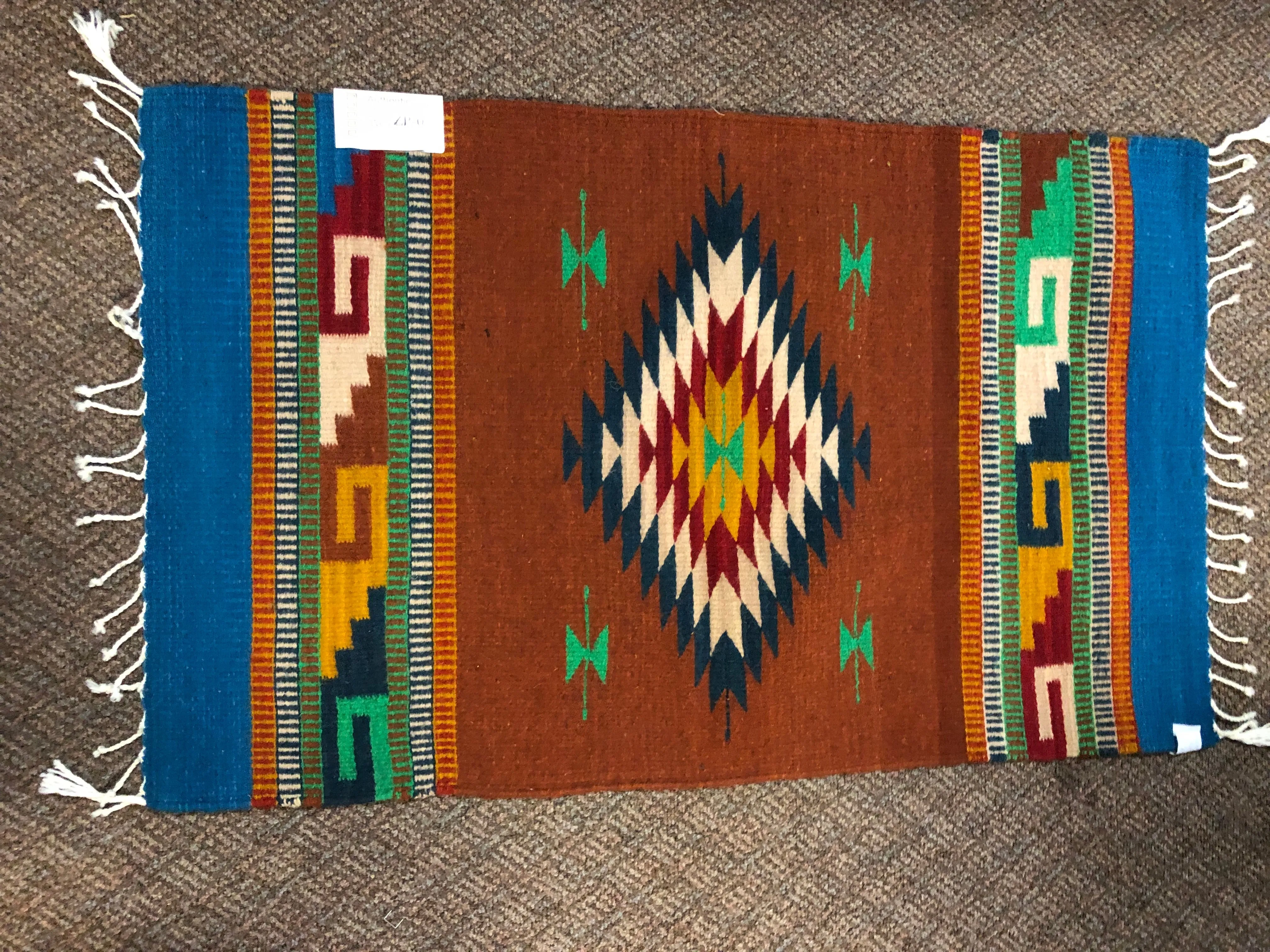 Zapotec handwoven wool mats, approximately 21” x 43” ZP7